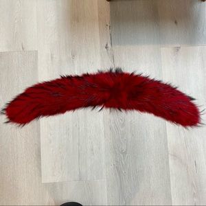 Alice + Olivia Red Fur Collar